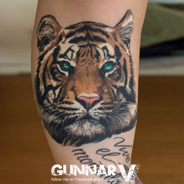 Serious Tiger tattoo