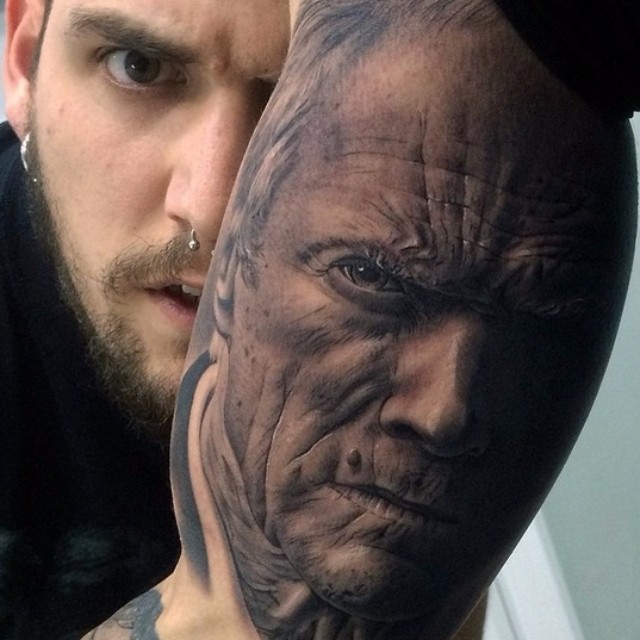 Awesome Realistic Portrait tattoo on Arm