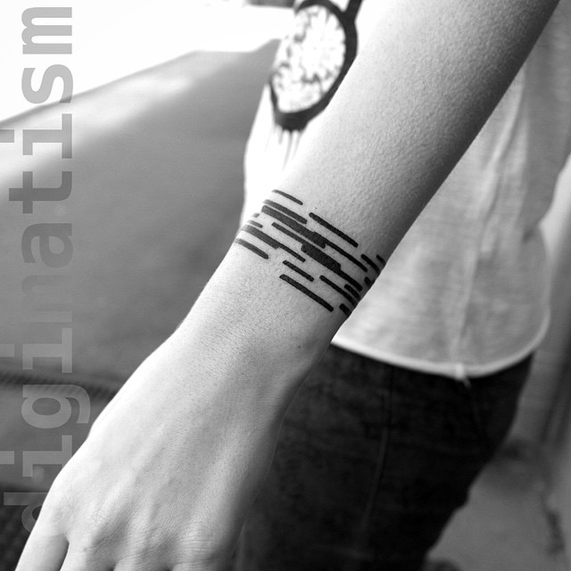 Black Lines Wrist tattoo