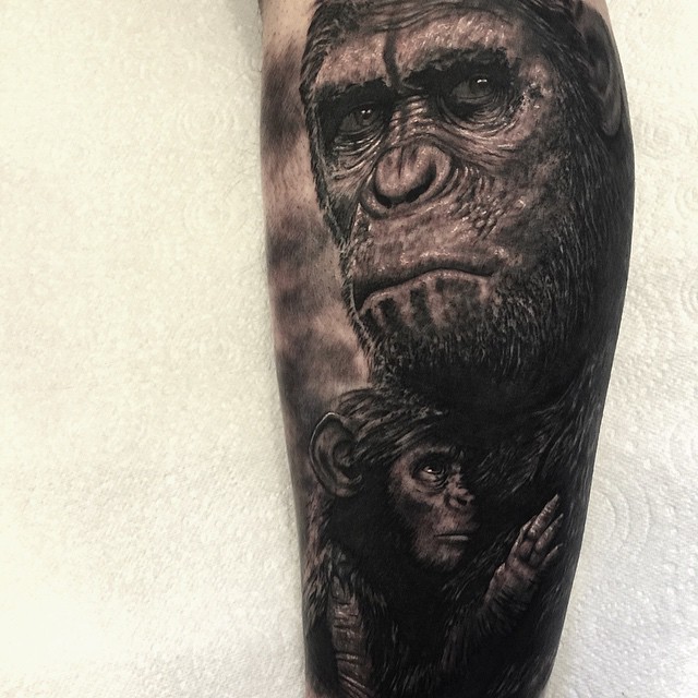 Caesar Planet of the Apes tattoo