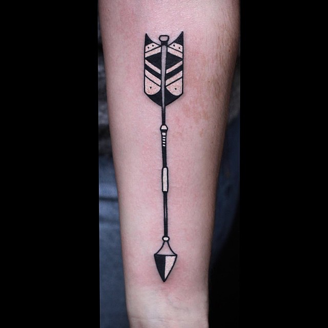 Contrast Black and White Arrow tattoo