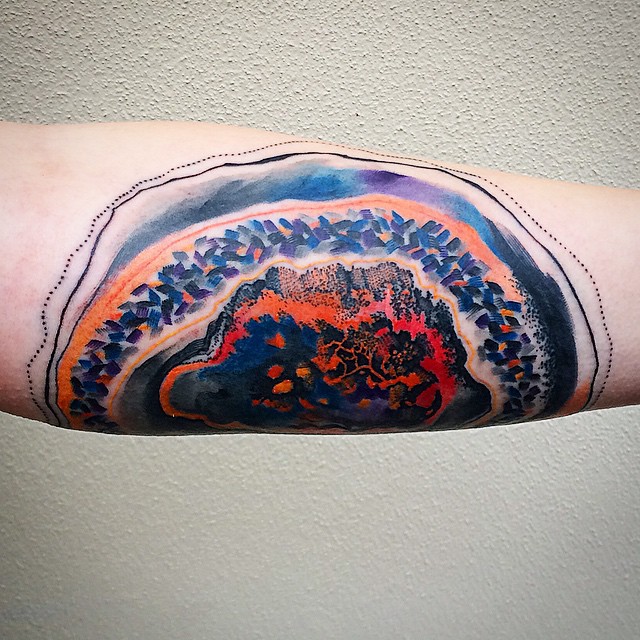 Oil Paint Layers Watercolor tattoo