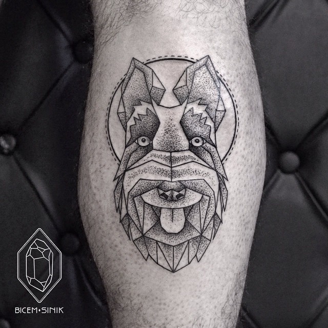 Scottish Terrier tattoo on Leg