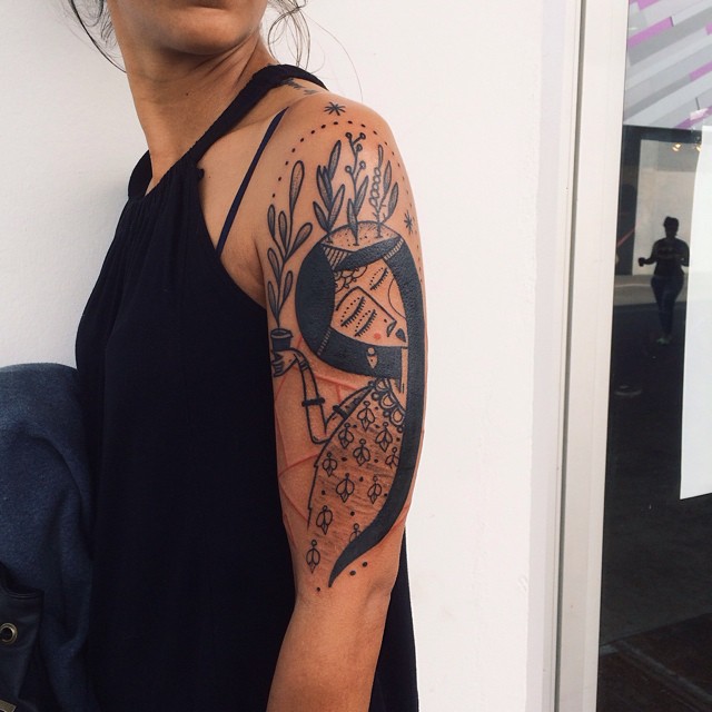 Shoulder Abstract Girl tattoo
