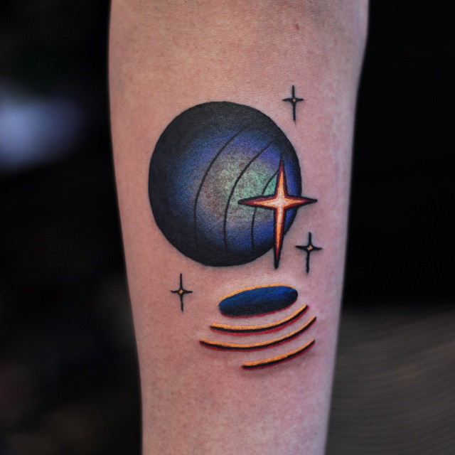 Signals Sending Planet tattoo