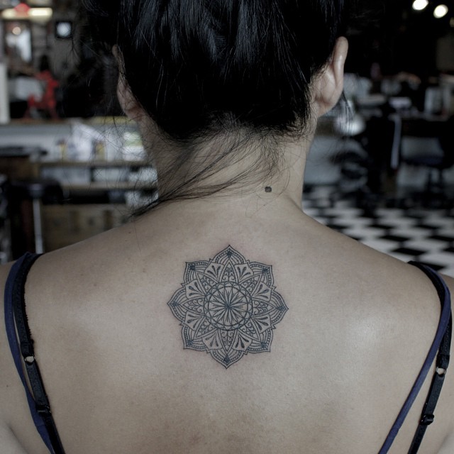 Soft Mandala Back tattoo
