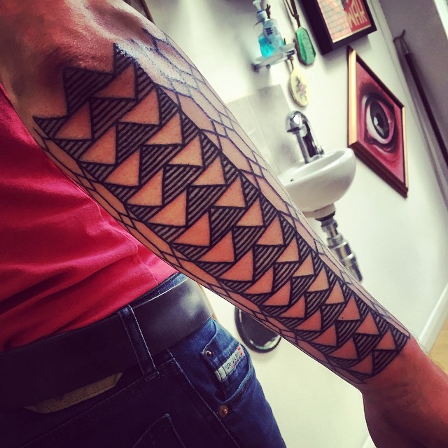 Tattoo Sleeve Lines and Triangles