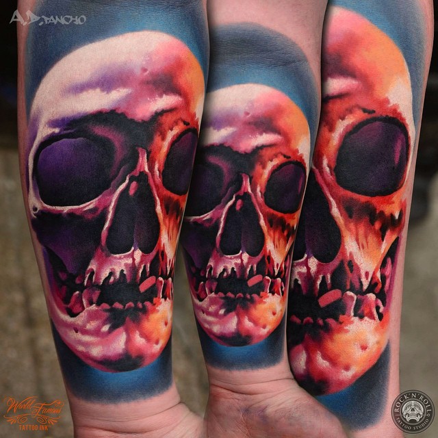 Toothless Skull tattoo on Arm