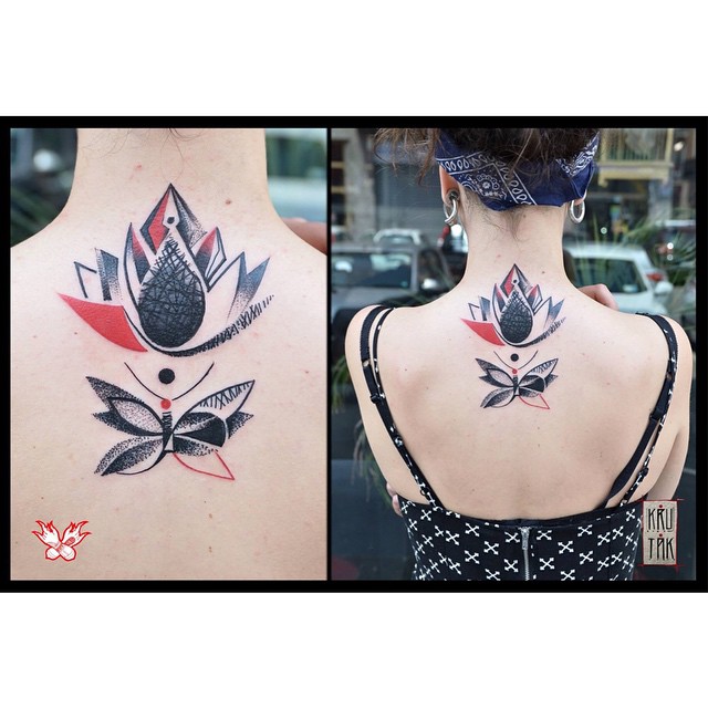 Trash Polka Lily tattoo on Back