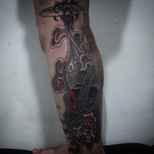 Volcano Wolf tattoo