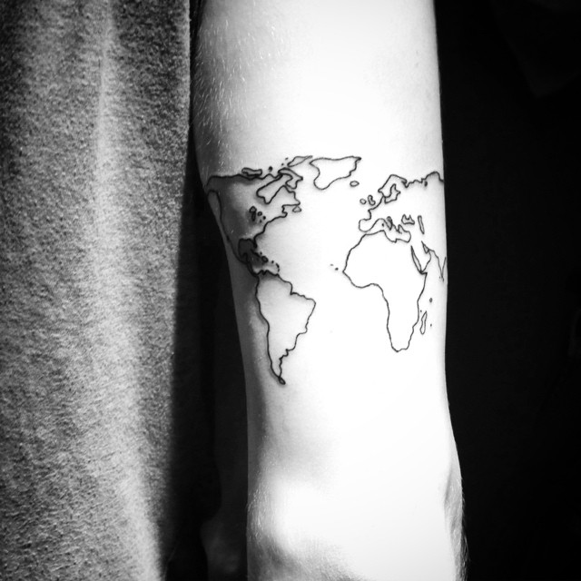 World Continents Minimalistic tattoo