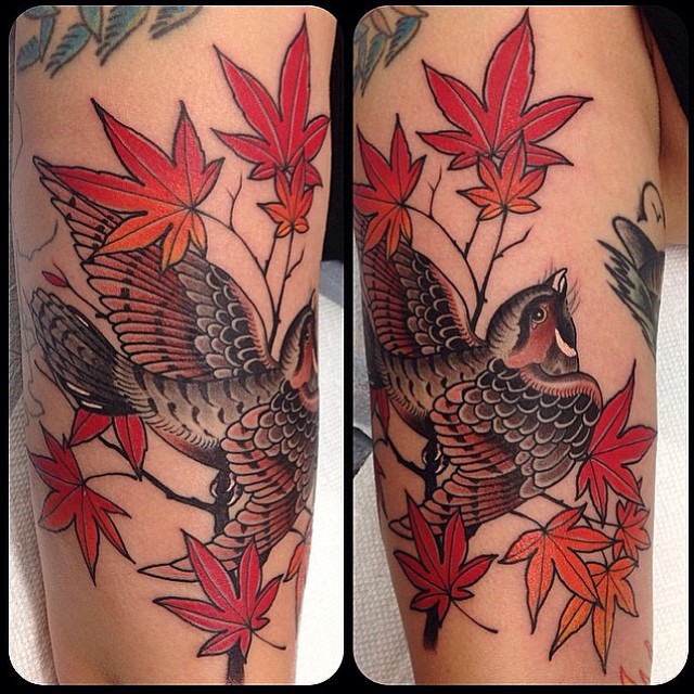 Autumn Sparrow Tattoo