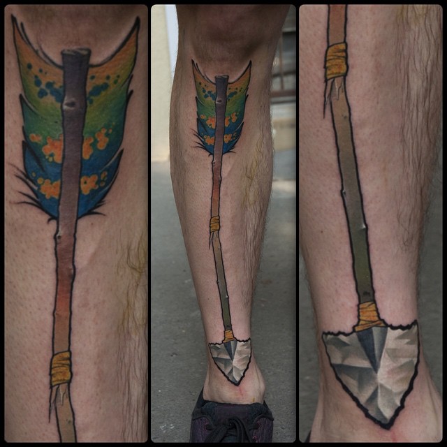 Broken Arrow Leg Tattoo