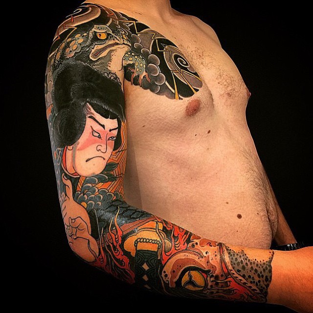 Japanese Chest and Tattoo Sleeve
