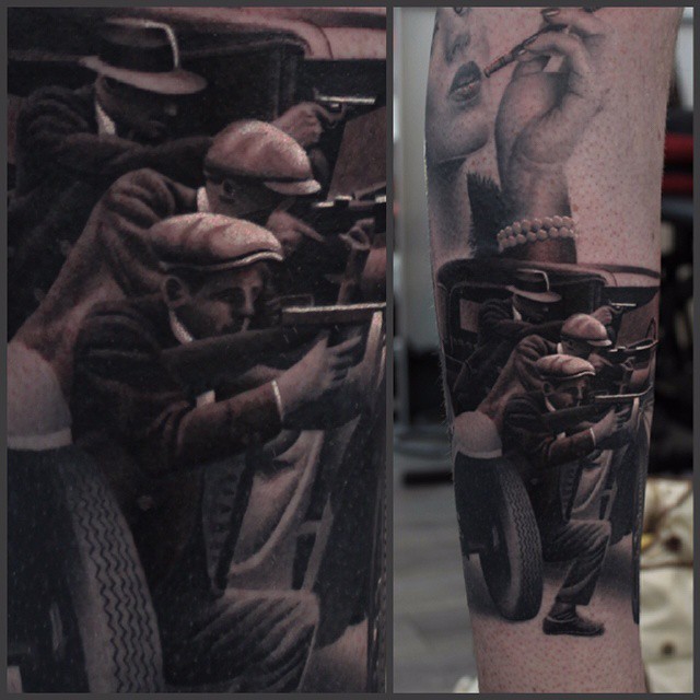 Shooting Gangsters Tattoo
