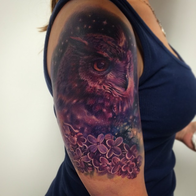 Star Night Owl Tattoo