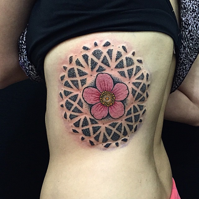 abstract flower tattoo