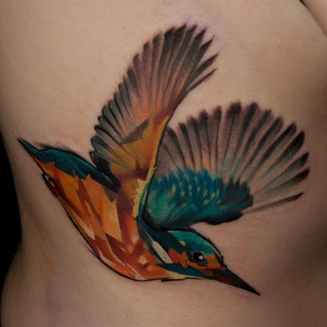 painted bird tattoo