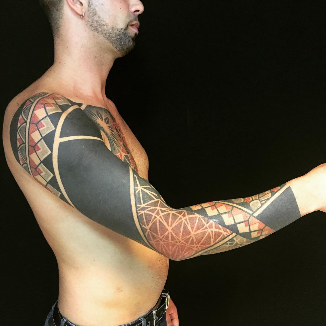 Blackwork Dotwork Tattoo Sleeve