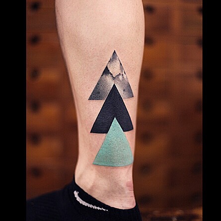 Three Triangles Tattoo on Ankle