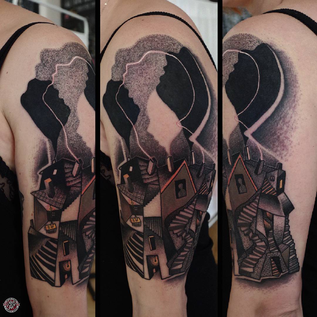 Abstract Shoulder Tattoo