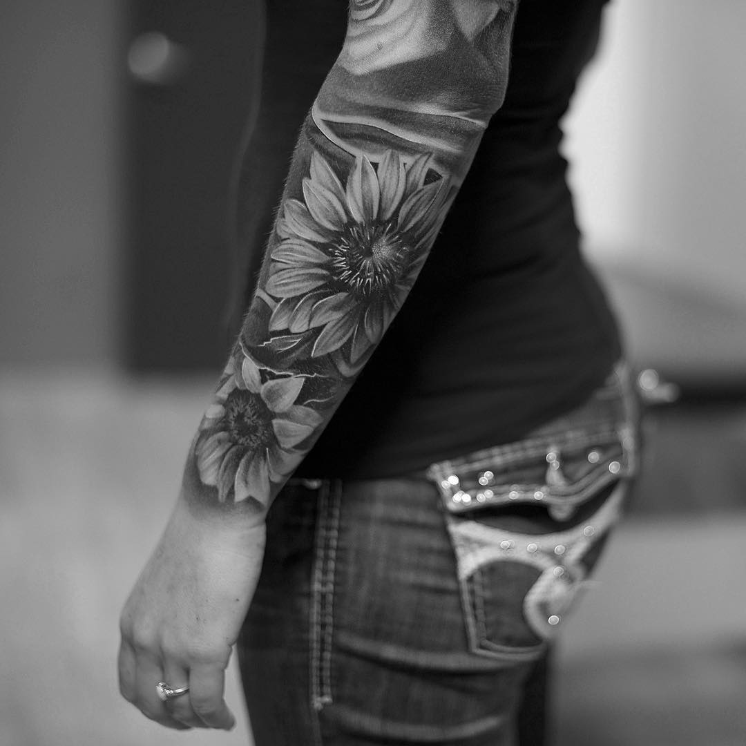 Flower Half Sleeve Tattoos