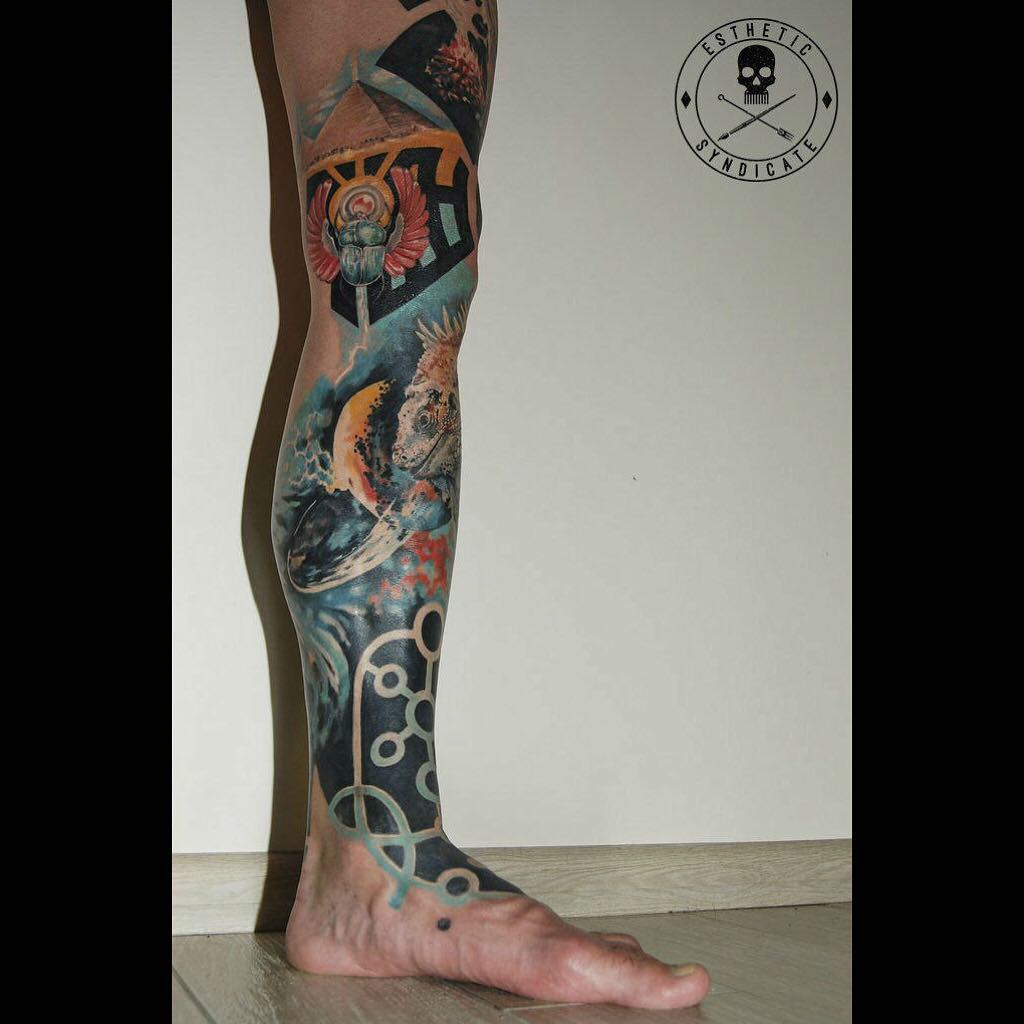 Half Leg Sleeve Tattoo