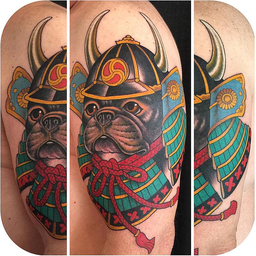 Samurai Pup Tattoo
