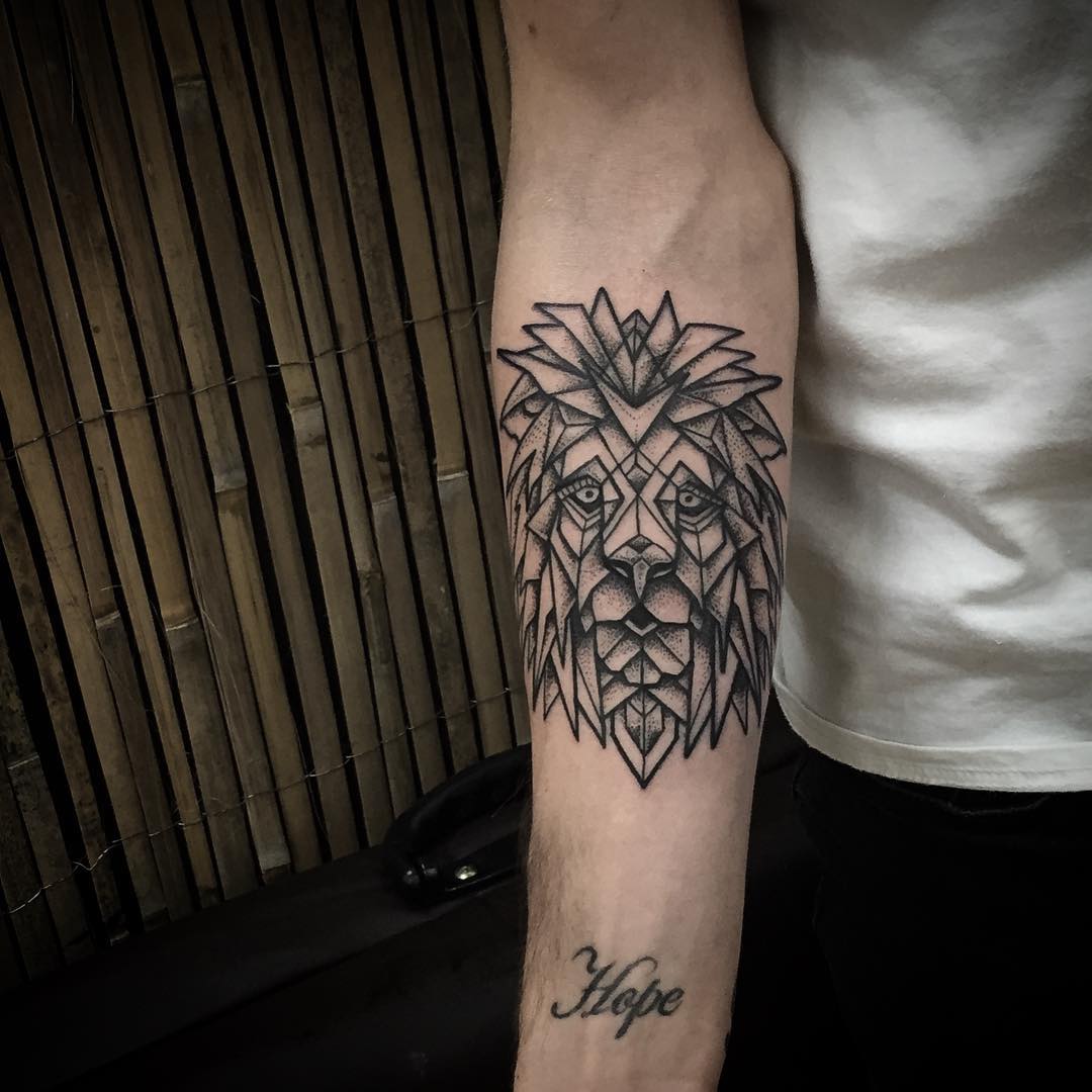 Symmetry Lion Tattoo on Arm