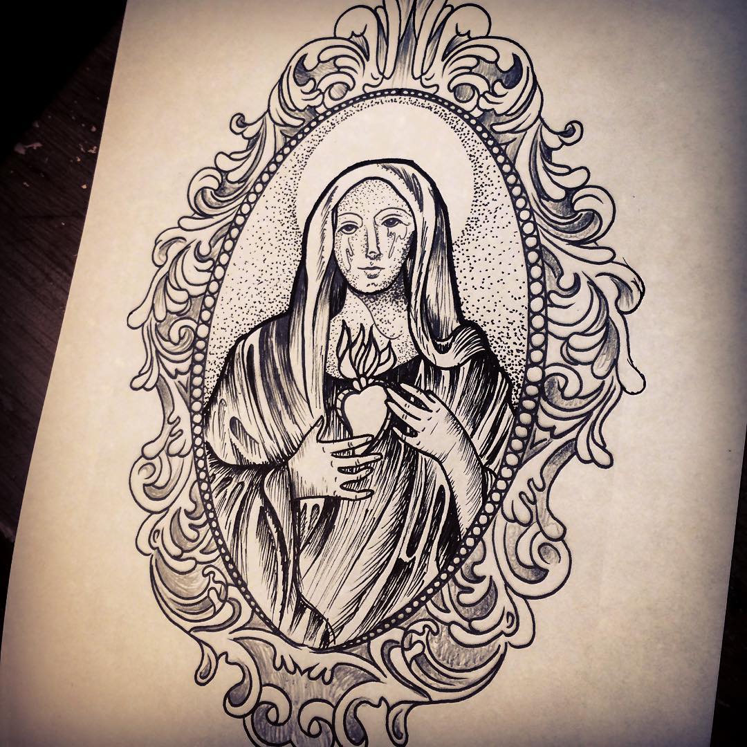 Virgin Mary Tattoo Design