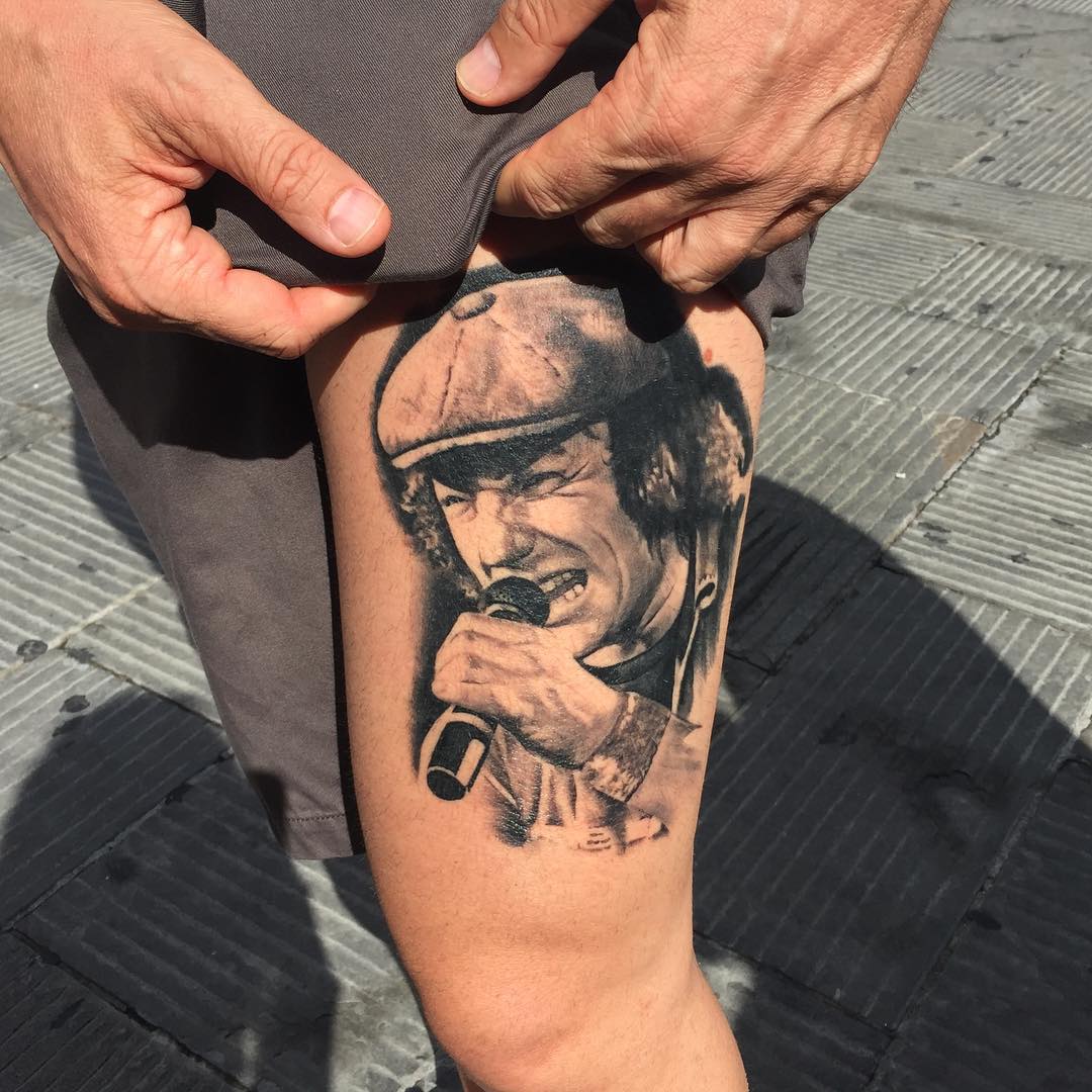 Brian Johnson Portrait Tattoo