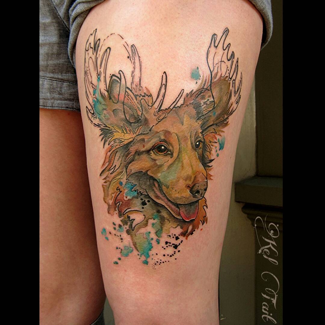 Dog Moose Tattoo