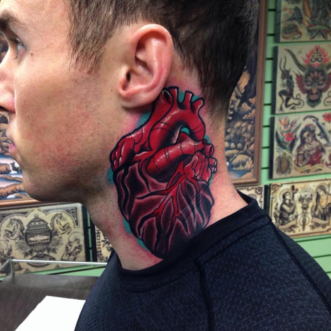Heart Neck Tattoo
