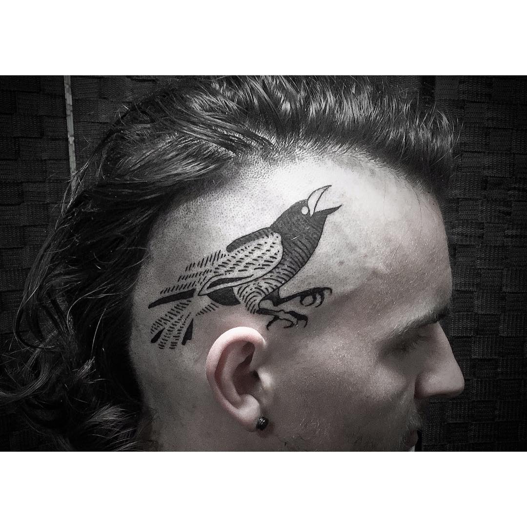 Magpie Head Tattoo