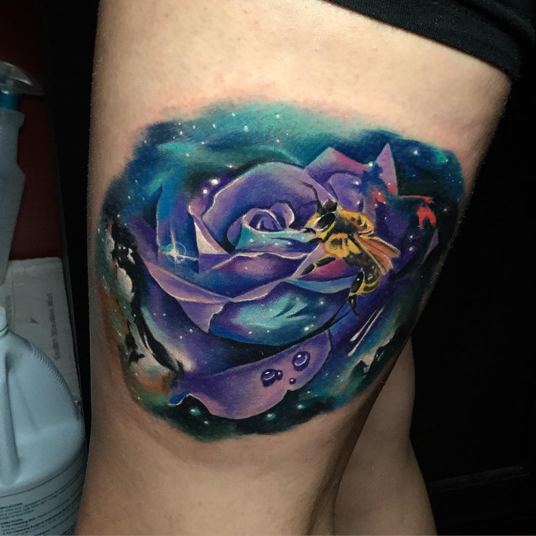 Space Rose With a Bee