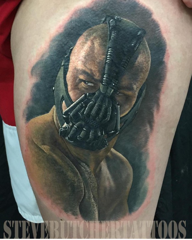 Bane portrait tattoo