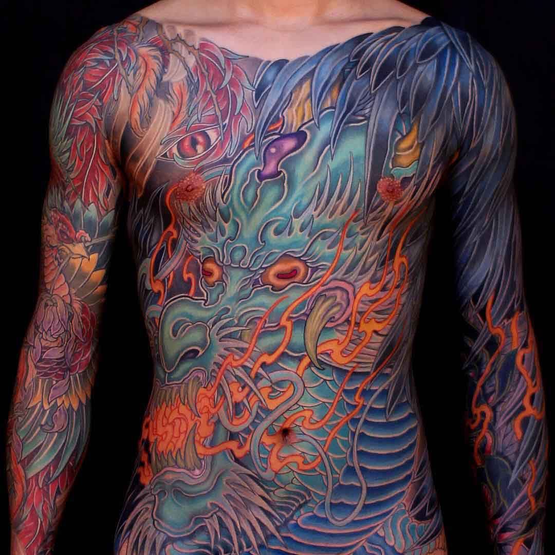 japanese dragon tattoo on body