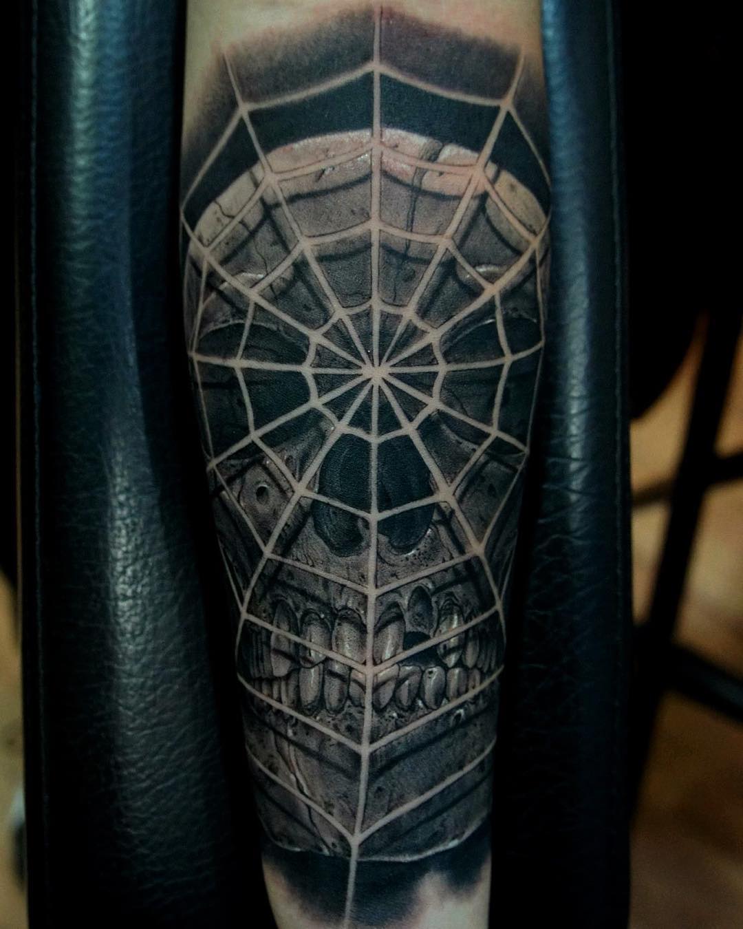 Spider Web Skull Tattoo