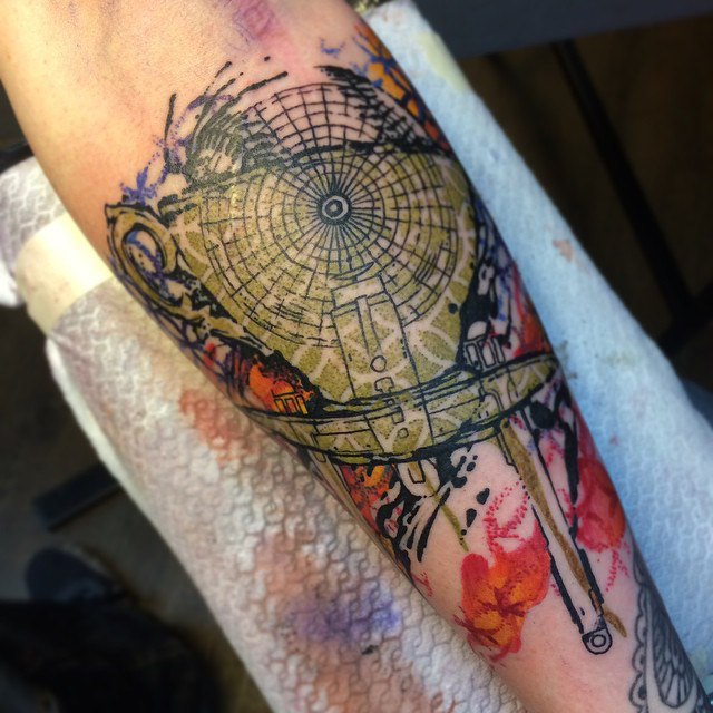 very abstract tattoo on arm