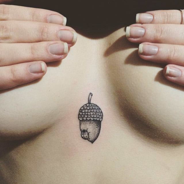 little tattoo acorn dotwork