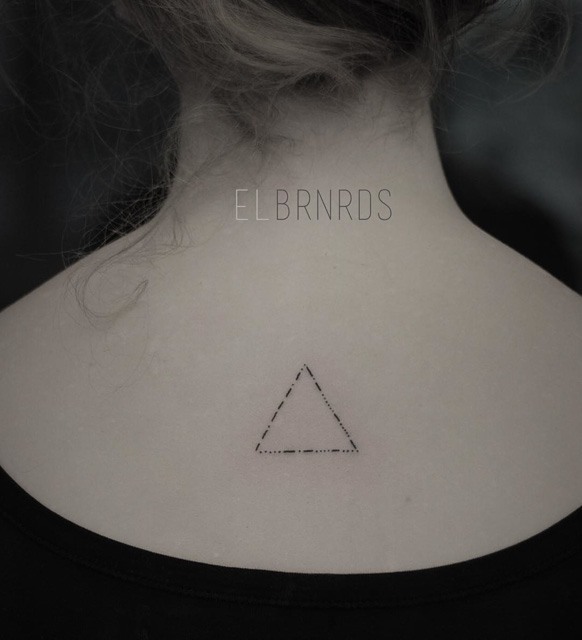 back small triangle tattoo