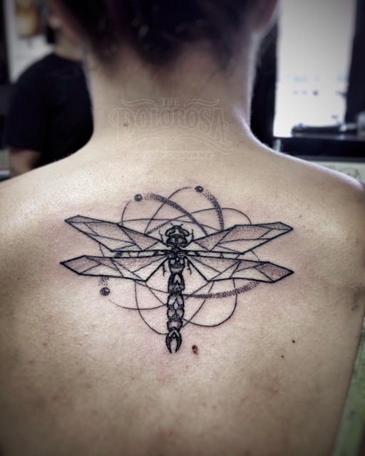 draconfly tattoo on back