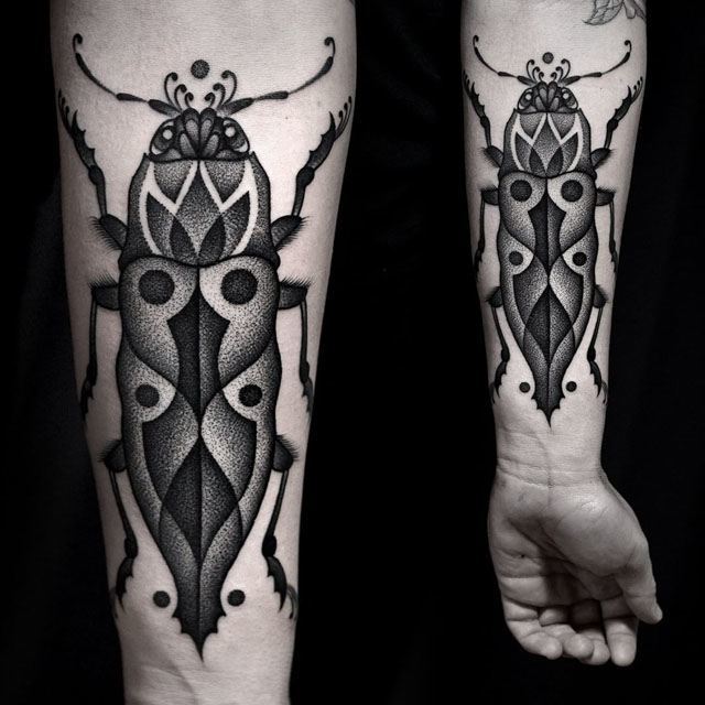 dotwork tattoo bug