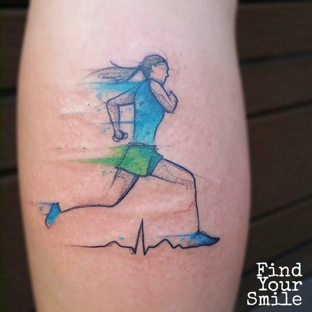 running girl tattoo