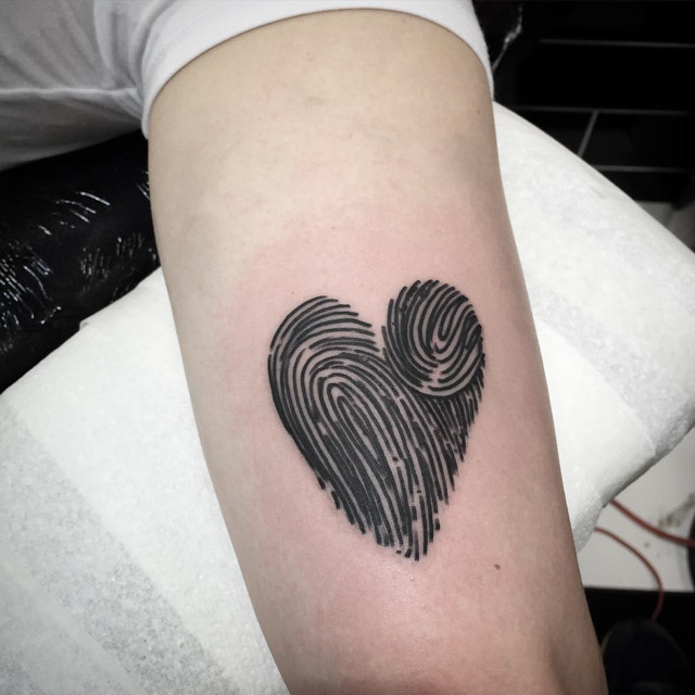 heart fingerprint tattoo