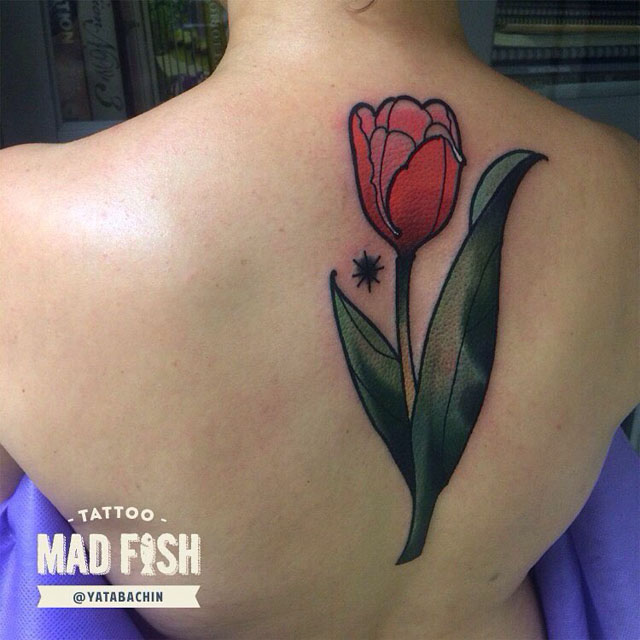 back tulip tattoo