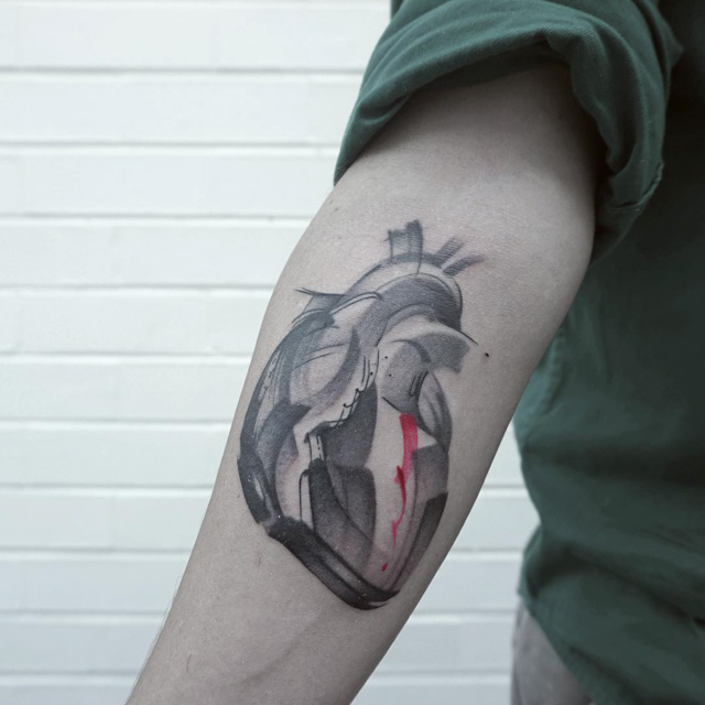 arm heart tattoo