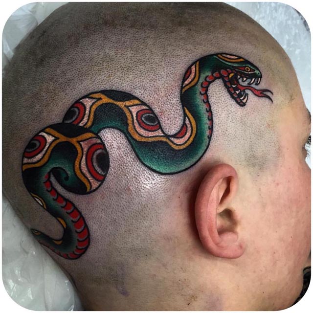 head tattoo snake
