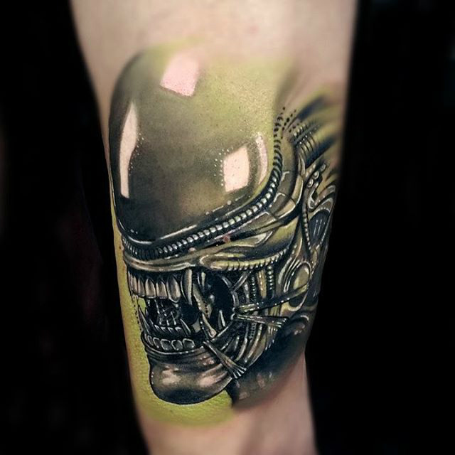 alien tattoo close-up