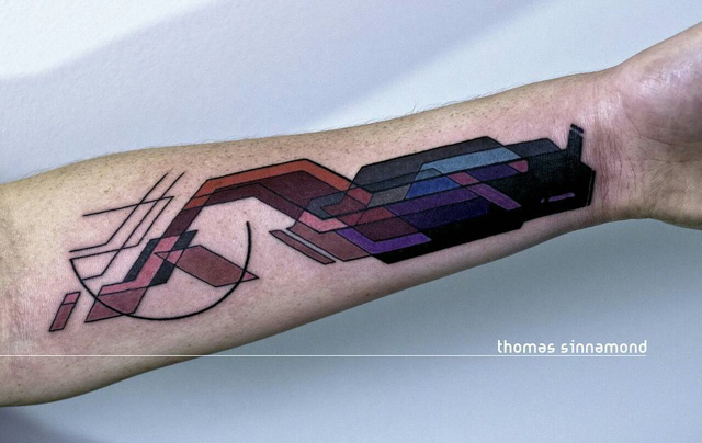 abstract geometry arm tattoo